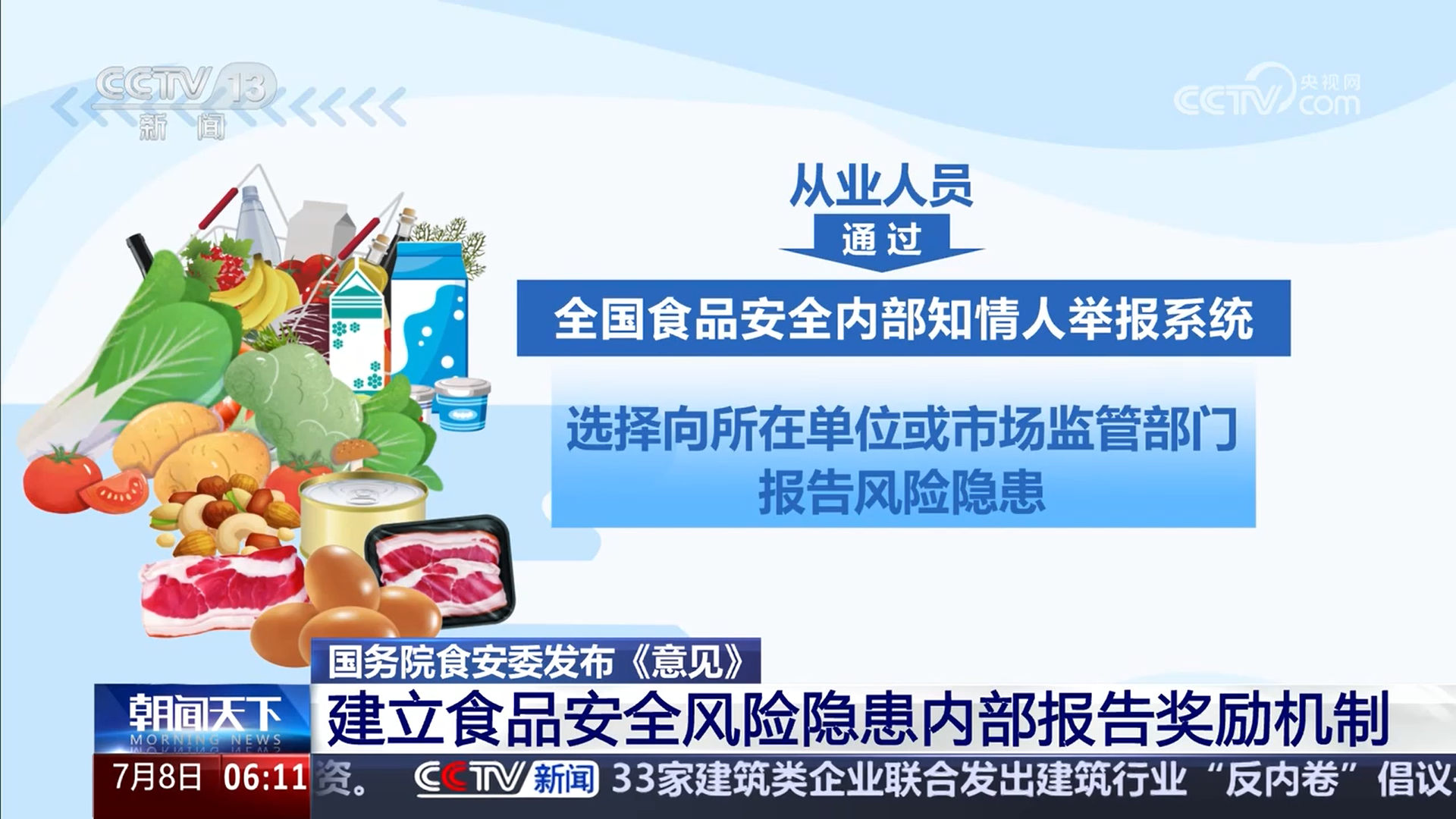 国务院食安委：建立食品安全风险隐患内部报
